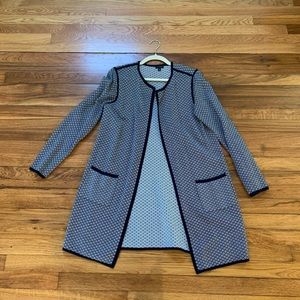 Navy long sweater jacket- perfect for spring!